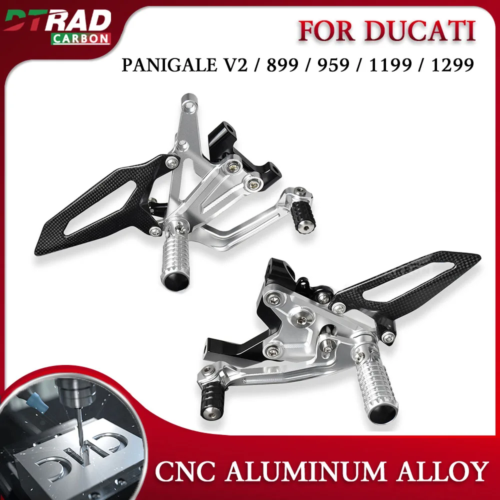 

For DUCATI Panigale V2 1199 1299 899 959 Racing Adjustable Footpegs Carbon Fiber Heel Guard Fairing Plain Matte Moto Accessories