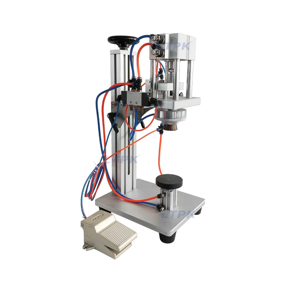 

LT-LTX80 Semi Automatic Pneumatic Capping Machine For Perfume Bottle Crimping Machine For Metal Caps Perfume Pump