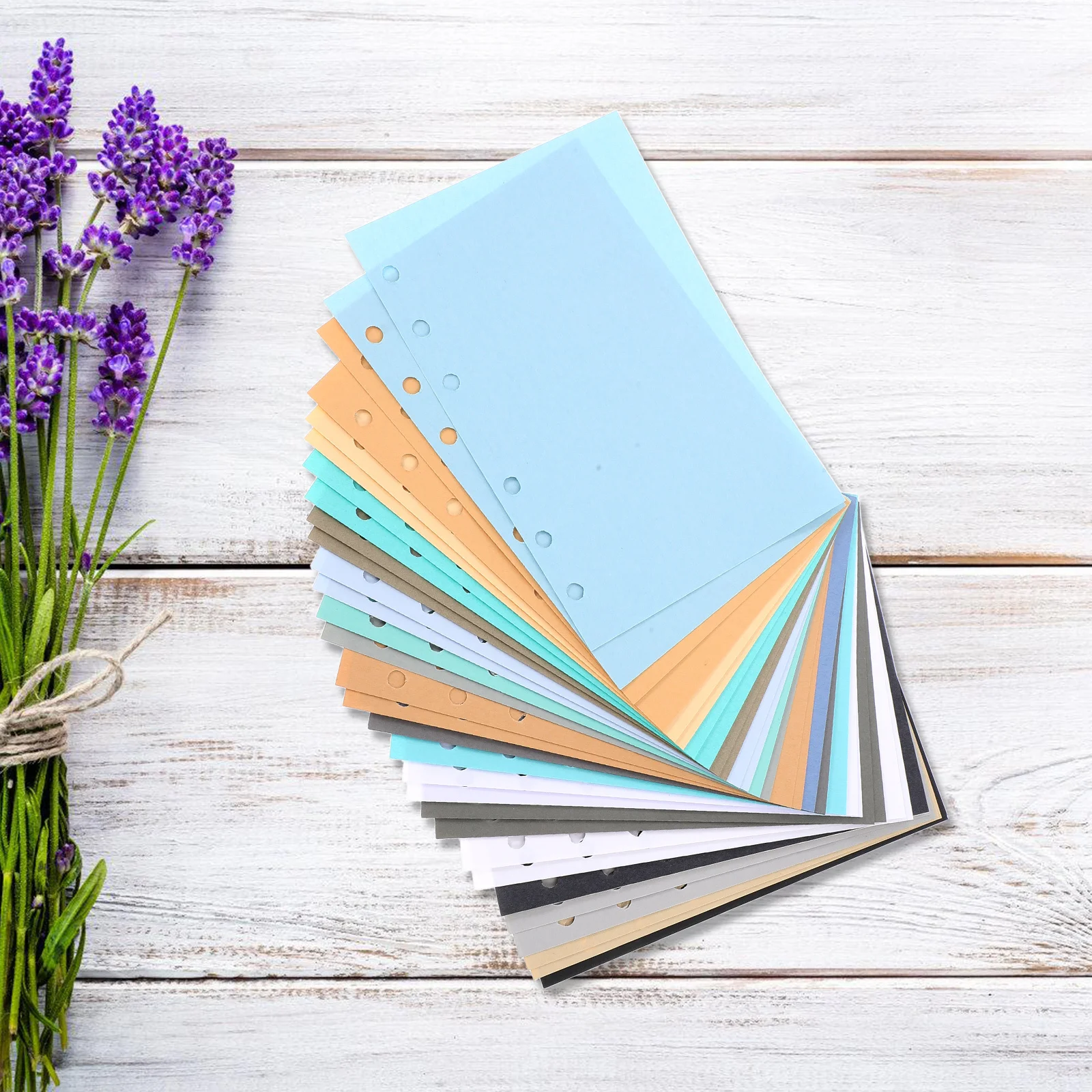 40 pezzi A6 raccoglitore a 6 anelli carta di ricarica foderata spessa cancelleria facile organizzazione formato portatile per forniture scolastiche e per ufficio