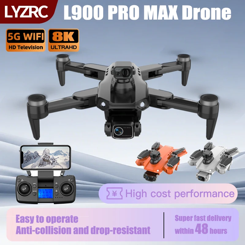 LYZRC L900 PRO MAX Laser obstacle avoidance GPS Drone 8K Professional HD Camera 5G WIFI Foldable Quadcopter Brushless Motor Dron