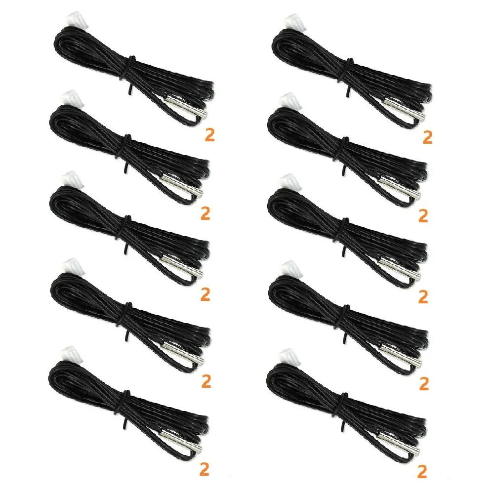 10pcs 10K Ohm 1% 3435 Thermistor Temperature Sensor Cylinder Probe With Wire Thermistor Temperature Sensor Waterproof