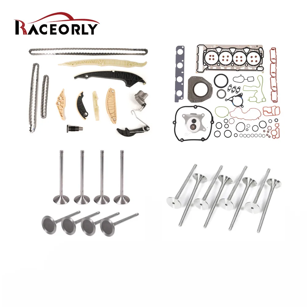 

RACEORLY Engine Timing Chain Gasket Valves Kit For Audi VW 1.8 2.0 CCZ CAW CDA