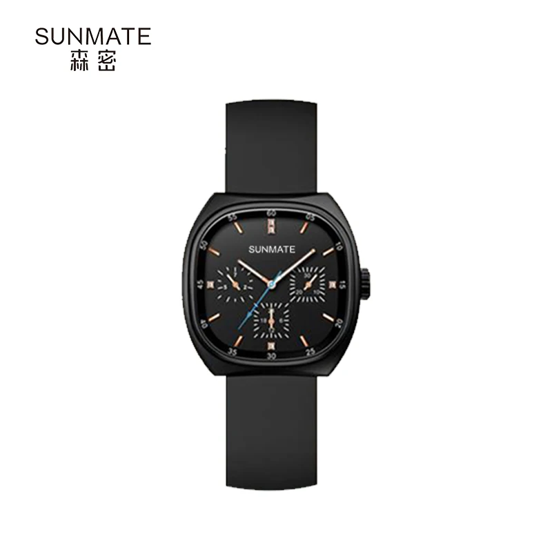 Hot Selling Women's Watch SUNMATE Brand Square Dial Silicone Strap Ladies Watch Elegant Quartz Casual Student Watch
