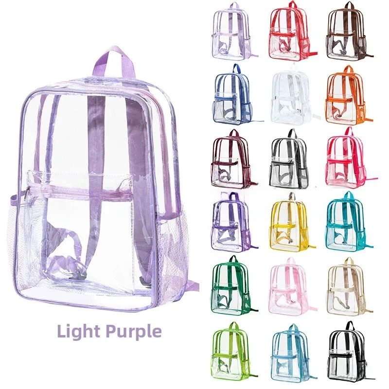 

Новая водонепроницаемая прозрачная большая сумка Capaci op основе двойного плеча для учащихся средних и старшеклассников, ПВХ Stora...