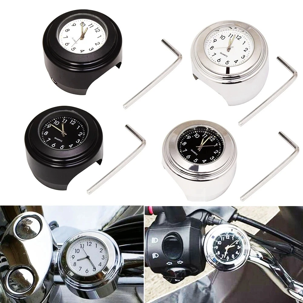 

Universal 7/8" Motorbike Clock Dustproof Quartz Clock Waterproof Handlebar Mount Watch Motorcycle Timetable Clock With Wrench