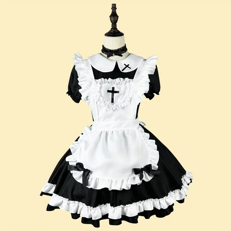 Coslan halloween anime cosplay trajes feminino plus size kawaii empregada uniforme gótico lolita gato menina querida avental empregada coelho o