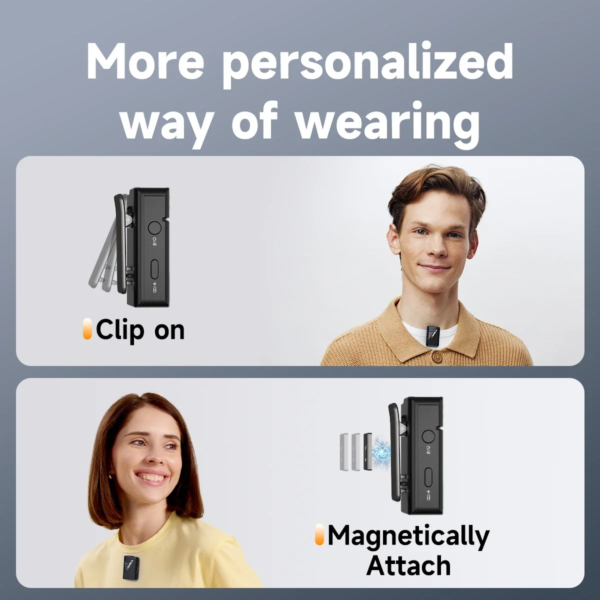 

Comica BooMax Dual-channel Wireless Lavalier Microphone AI Denoise 32-bit Float Internal Recording Cardioid/Omnidirectional Mic