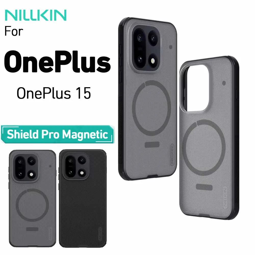 Für OnePlus 15, magnetische Nillkin Super Frosted Shield Pro Handyhülle, Anti-Fingerabdruck, stoßfeste Rückseite
