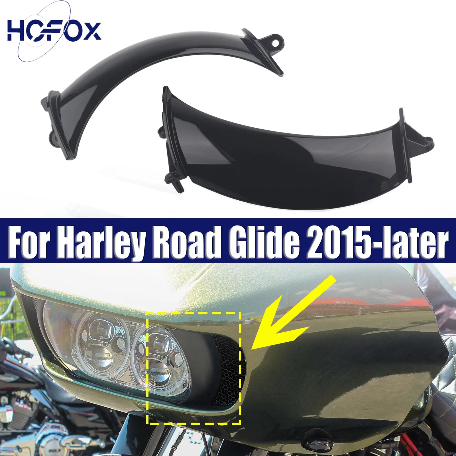 

For Harley Road Glide 2015-later Headlight Fairing Vents