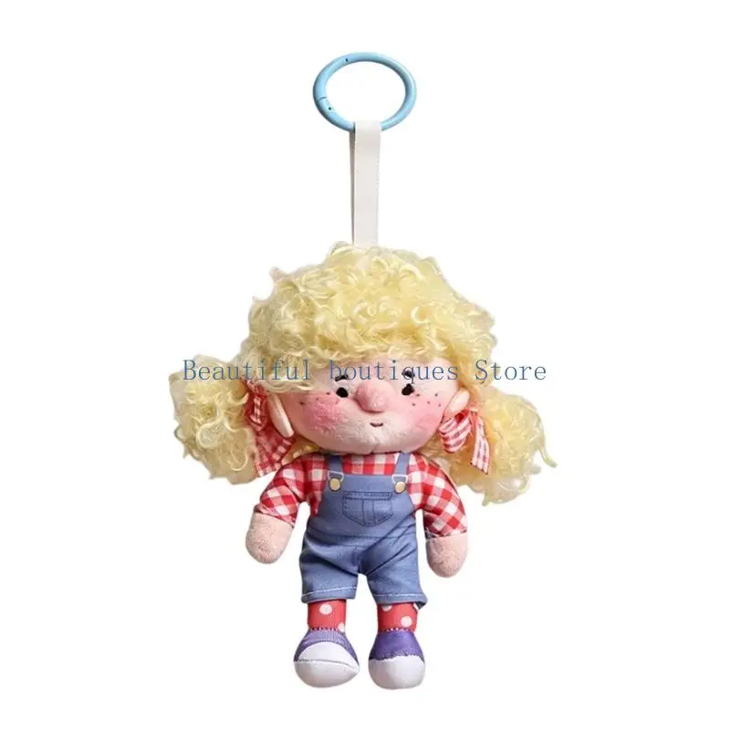 U4LF Plush Holder Charm with Doll Styling, Fabric Hanging Loop and Metal Ring for Handbags, Keys and Everyday Carry