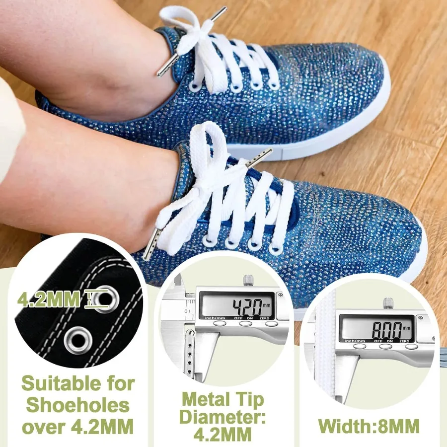 أربطة أحذية مسطحة صلبة: أطراف معدنية سميكة للأحذية الرياضية 2 ص #2