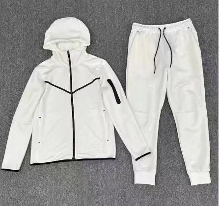 Men's Knitted Sportswear Training Hoodie Set Windproof Classic Series Long Sleeve Cotton Spring Autumn Casual Style Two-Piece...