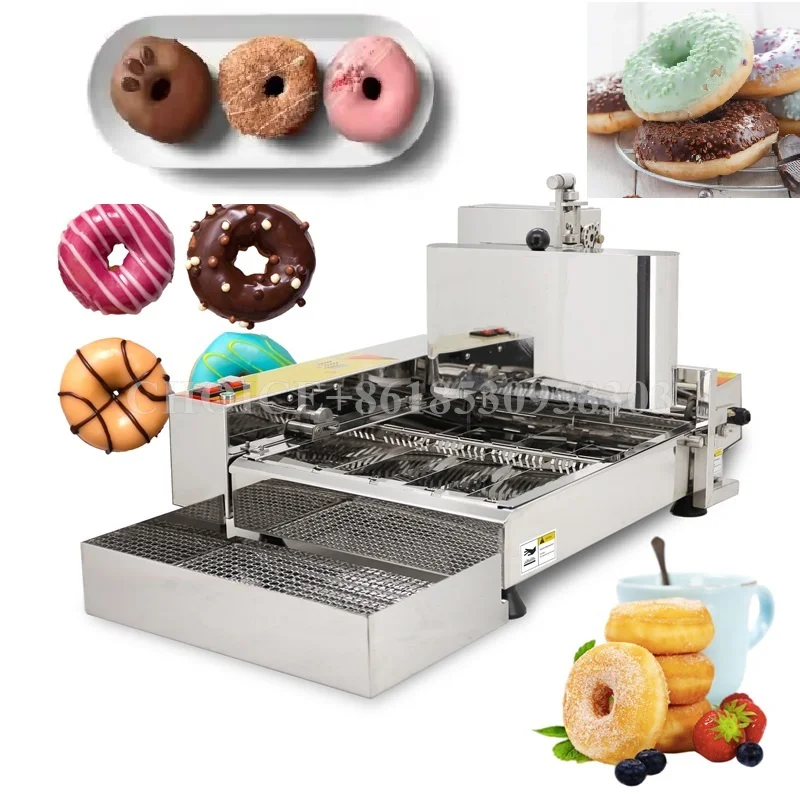 High Quality Automatic Production Doughnut Maker Commercial Electric Donut Baker Stainless Steel 4/6 Rows Donut Making Machine