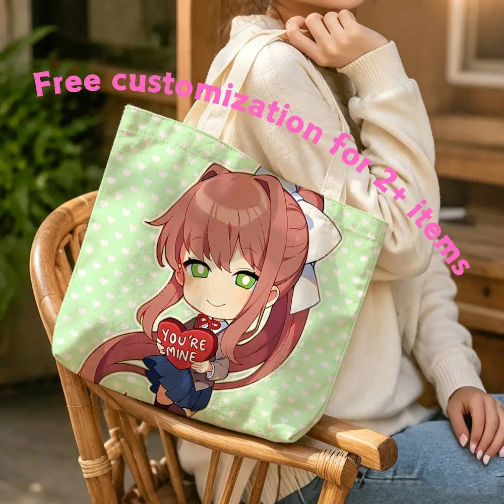 Just M-Monika Game D-DDLC Waterproof Lined Canvas bags suitable for going to class, shopping, gifts, and commuting