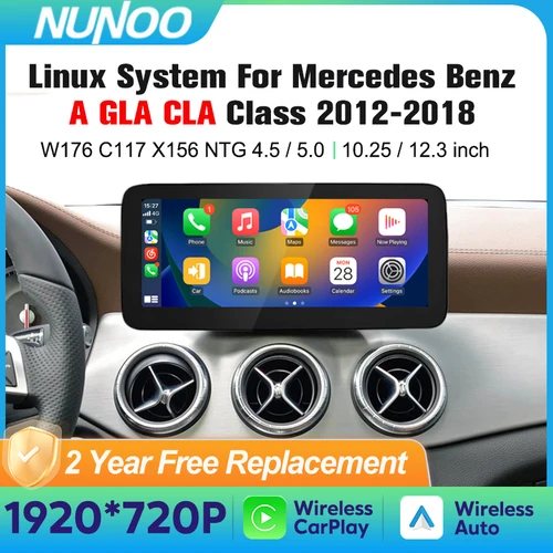 Pantalla táctil Carplay para Mercedes Benz A GLA CLA clase W176 X156 C117 2012-2018 reproductor Multimedia de coche Radio Navi automotriz