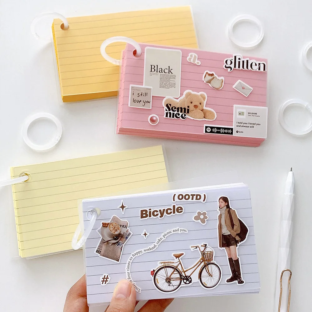 40 Sheets Colored Transparent PP Cover Notebook Horizontal Line Inner Page Memo Notebook