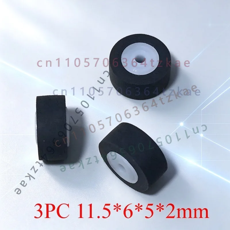 3PCS Set FOR Walkman Belt Pulley Cassette Decks Boombox 11.565*2mm New Pinch Roller