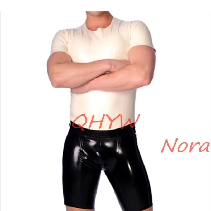 

Latex Natural Rubber Sexy Medium Uniform Black Pants White Tops Latex Catsuit Unisex Latex Customize XXS-XXL