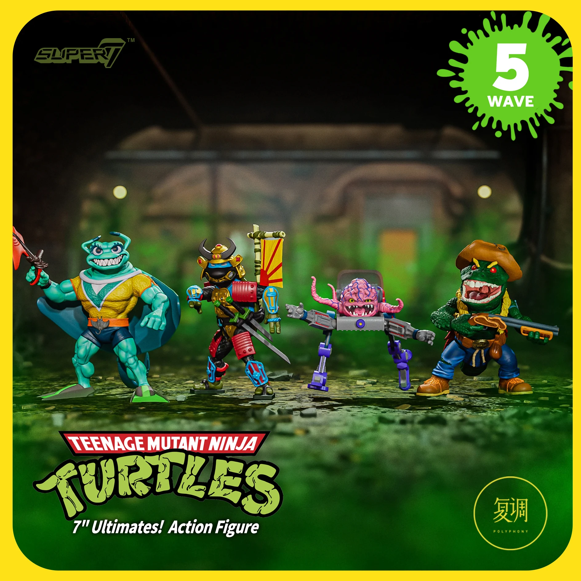 Super7 Teenage Mutant Ninja Turtles Ultimate 5 Thunderhorn Samurai Leonardo Lange Leatherheads Model Toy Gifts