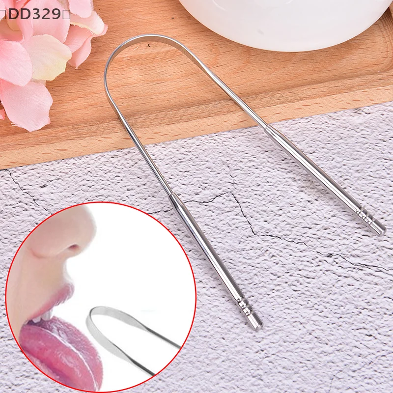 [-DD329] مكشطة تنظيف اللسان من الفولاذ المقاوم للصدأ للعناية بالأسنان ونظافة الفم