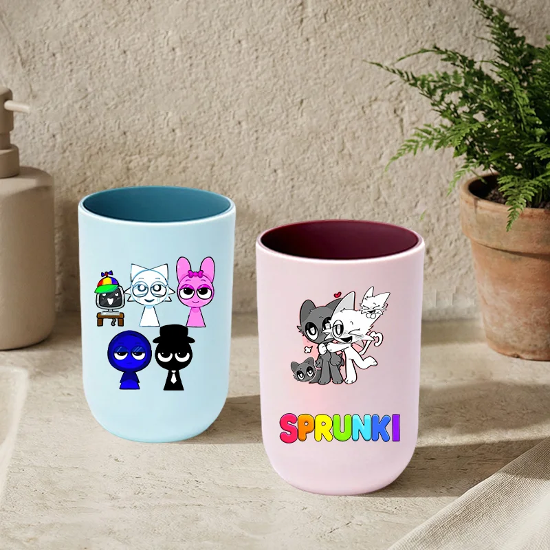 

Sprunki Portable Toothbrush Cup Cute Cartoon Printed Easy To Clean Multifunctional Plastic Toothbrush Hold Fashion Birthday Gift