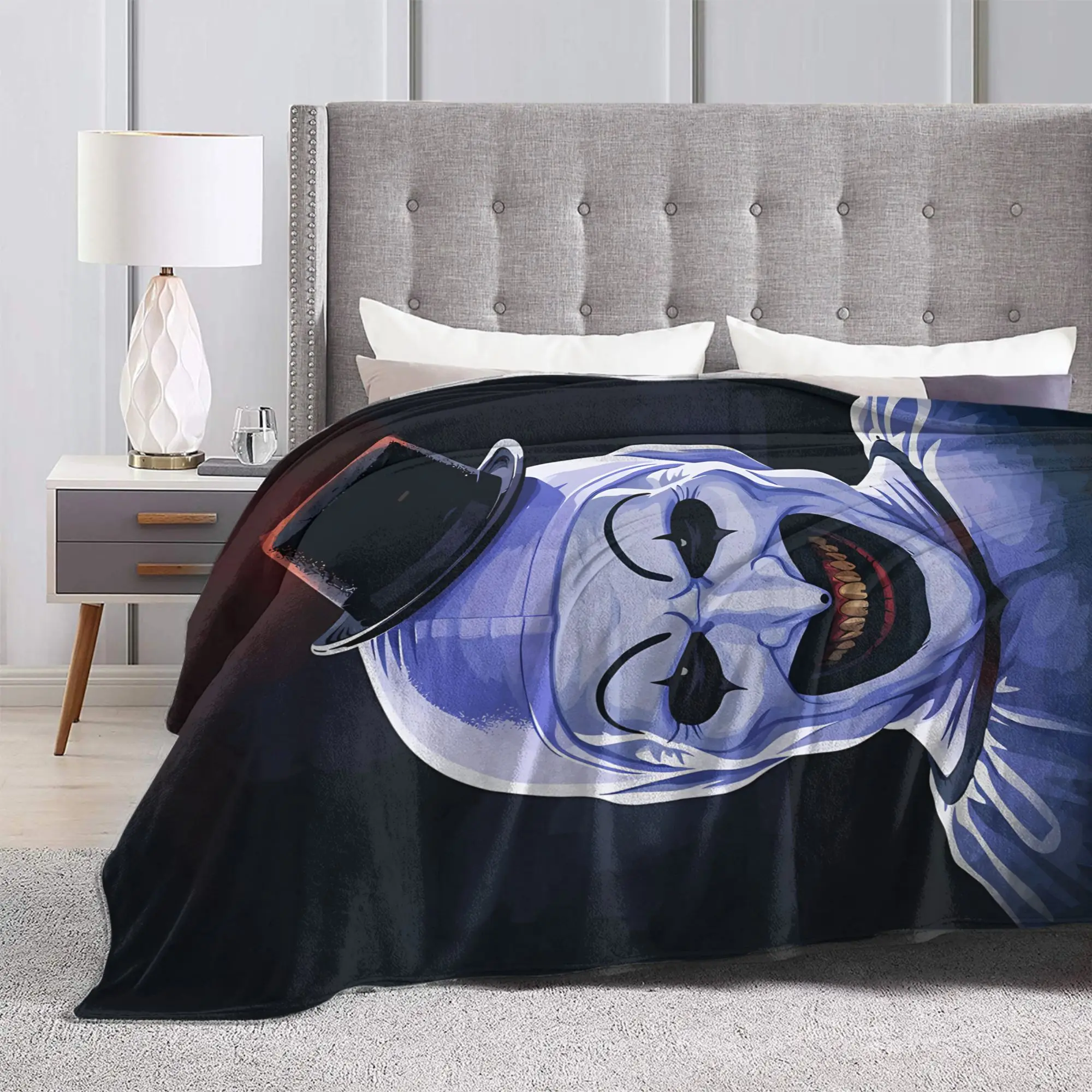 Terrifier Movie Plush Blanket Girls Boys  Flannel Throw Blanket For Couch Chair Super Soft Custom Quality Bedspread Gift Idea