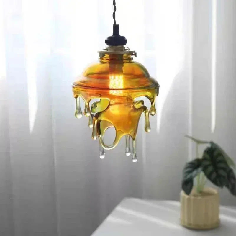 الحديثة الإبداعية ذوبان شمعة قطرات قلادة LED مصباح غرفة المعيشة مطعم بار غرفة نوم مصمم الثريا ديكور فني الخفيفة #3