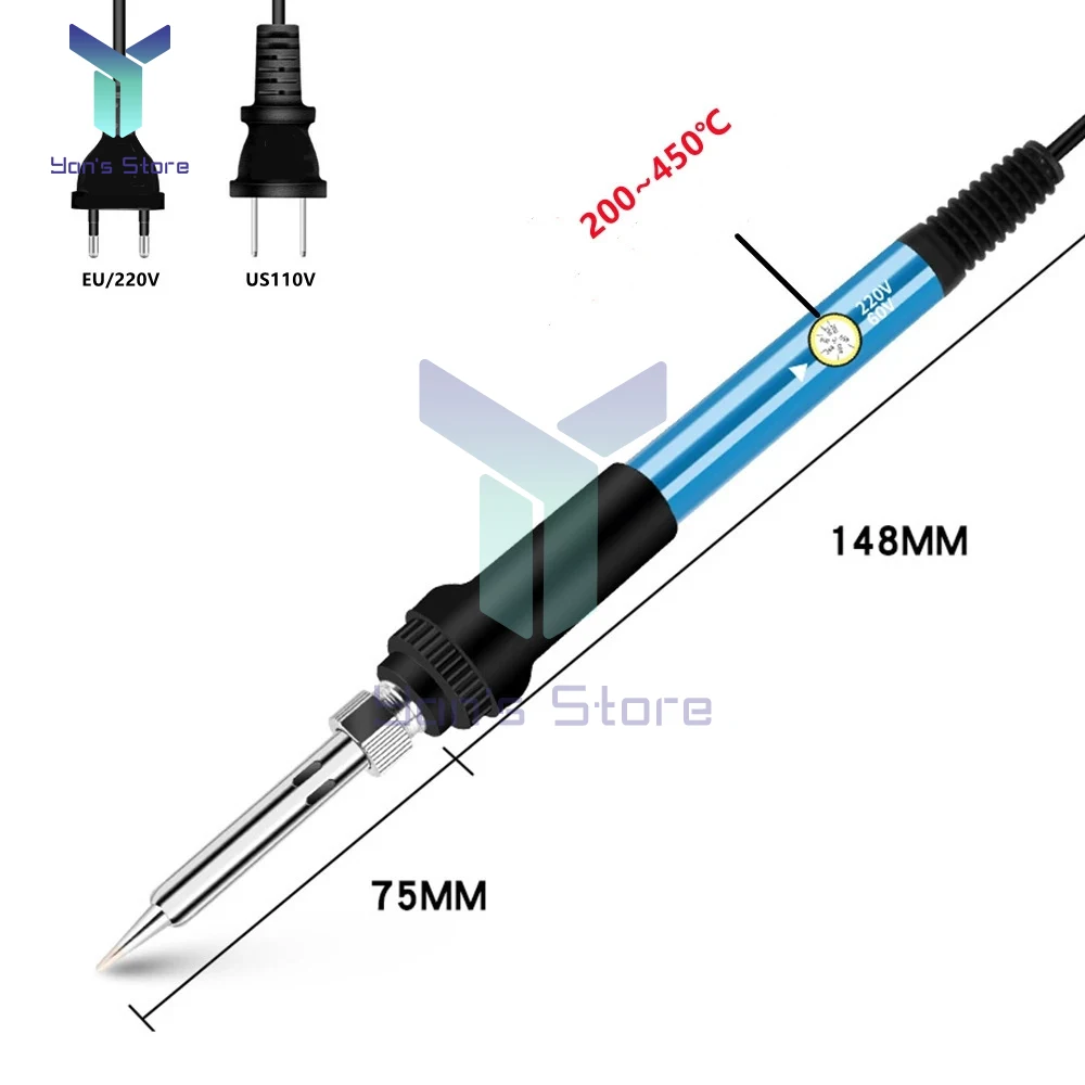 Adjustable Temperature Electric Soldering Iron 220V 110V 60W Welding Solder Rework Station Heat Pencil Tips Repair Tool