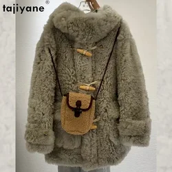 Tajiyane Fashion Imitation Wool Fur Coat Women Korean Winter Jackets for Women 2023 Hooded Warm Fur Jacket Womans Clothing