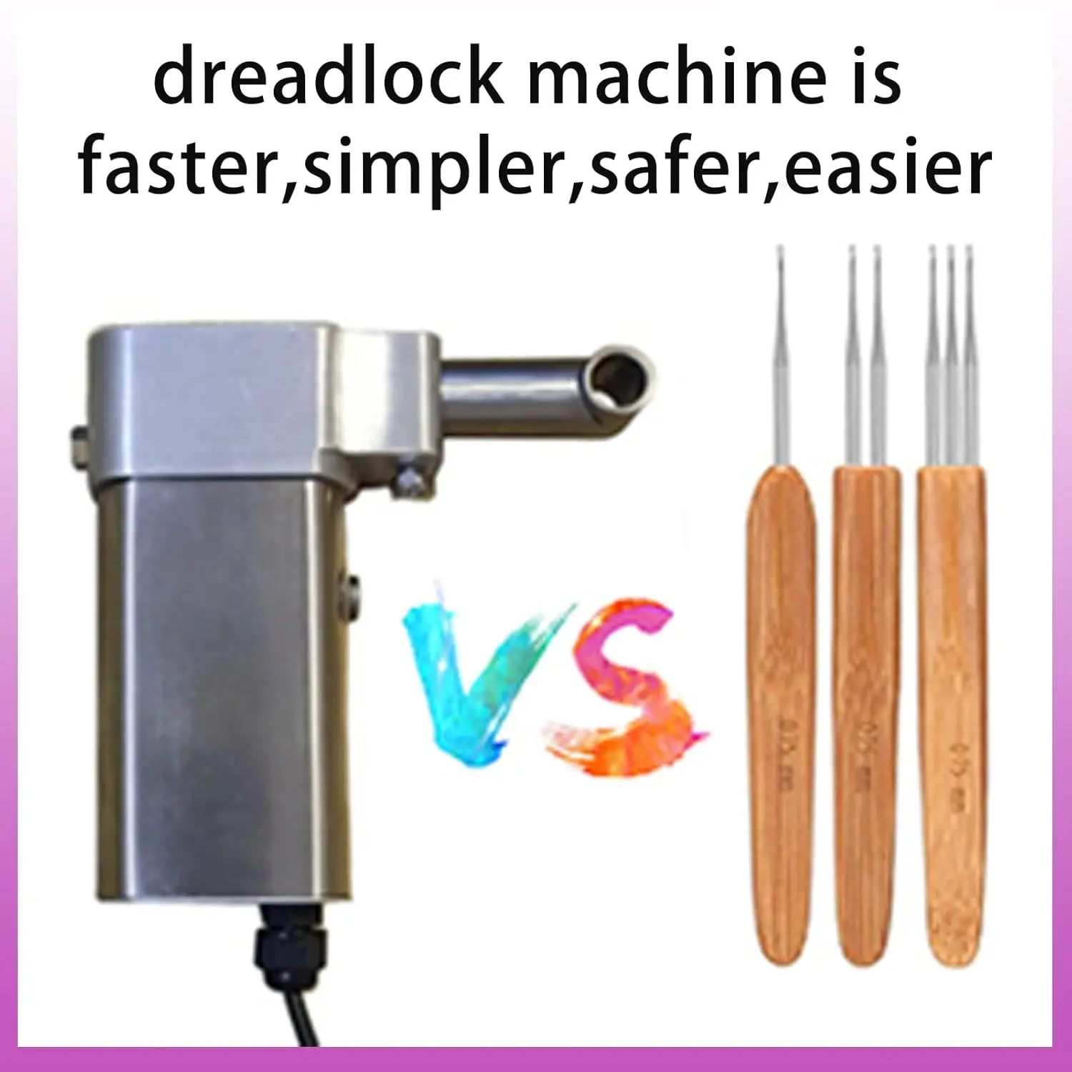 Handheld Dreadlocks Maker Machine Crochet Braiding Hair Making For DIY Dreadlocks Mini 3 Needles Stainless Steel Dreadlocks