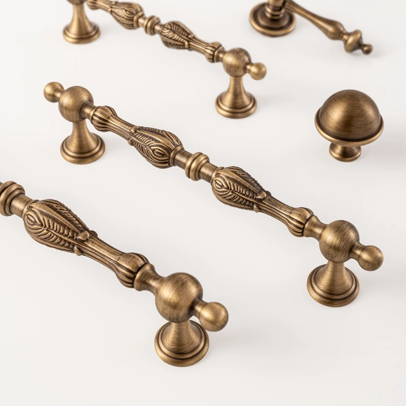 Antique brass furniture pull and drawer knob — supplier illustration 14