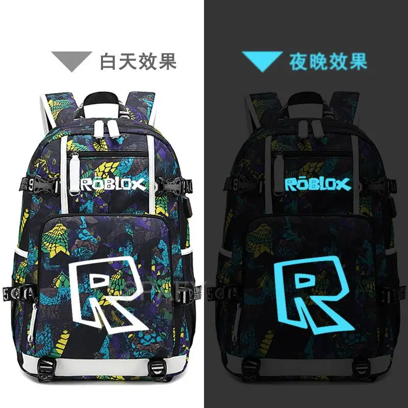 Hot ROBLOX Travel Backpack Teenagers USB Backpack Rucksack Harajuku Canvas School Bag Bagpack Schoolbag Bookbag