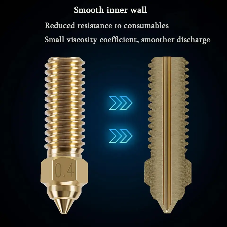 Creality Official Ender 3 V3 KE Brass Nozzle Kit,5-Pack High-Speed ​​0.2mm/0.4mm/0.6mm/0.8mm Nozzle Kit,for K1/K1 Max/CR-10 SE - 5