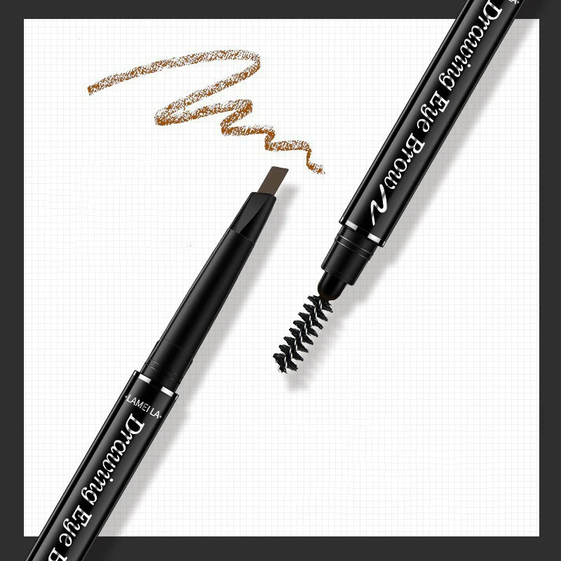 Dual-ended eyebrow pencil for women waterproof and sweatproof natural and long-lasting not easy to take off the color
