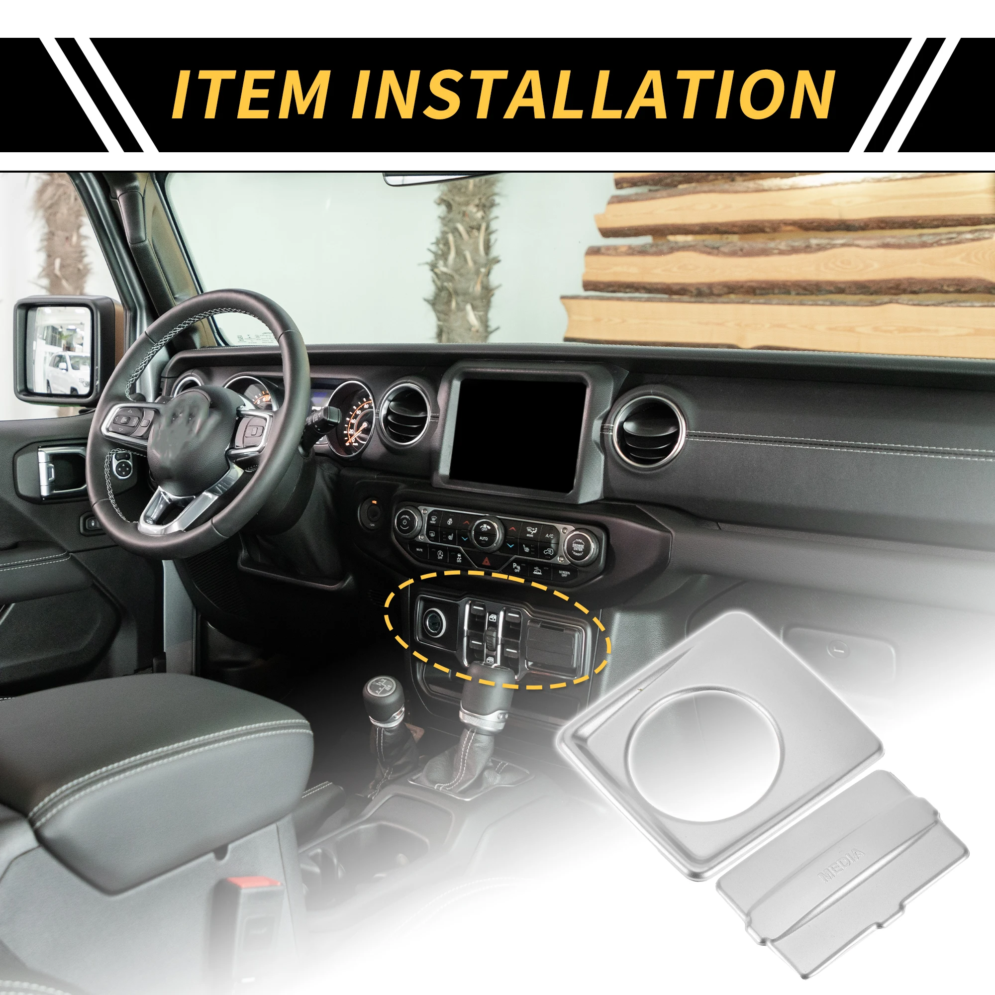 

UXCELL Cigarette Lighter USB Socket Panel Cover Trim for Jeep Wrangler JL Silver Tone