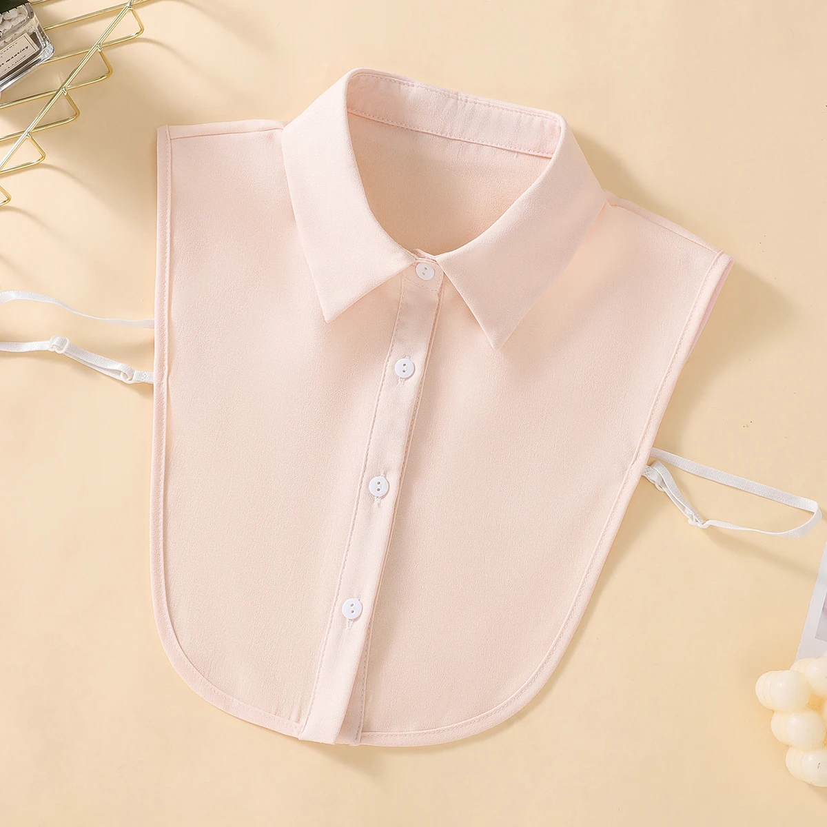 Szyfonowy jednokolorowy fałszywy kołnierzyk na co dzień z imitacją kołnierzyka z klapą odpinana połowa koszuli bluzka kołnierzyk Dickey dla kobiet
