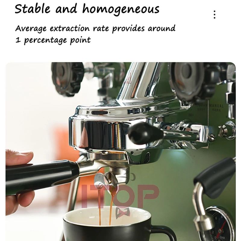 Itop 9Bar Espresso Semi-Automatische Koffiezetapparaat 0.8L Boiler Met 2 Verwarming Blok Pid Stabiele Gear Roterende Pomp Extractie Koffie