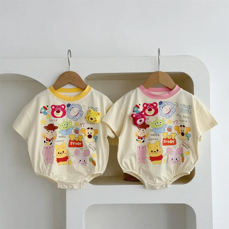 Nuova estate 0-2 anni Baby Boy Girl Cartoon Near body Cotton Clothes Crawling Suit Set Photo Suit K5233