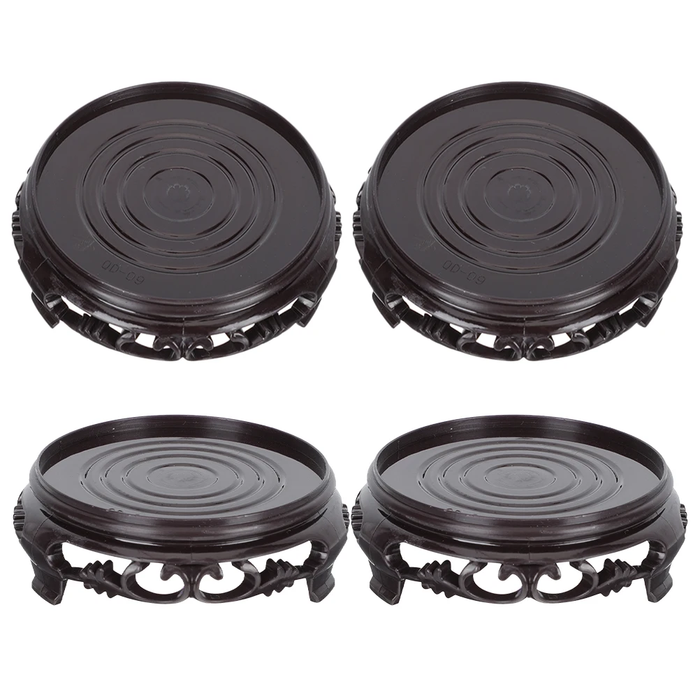 

4pcs Flower Pot Base Display Stand Vintage Plastic Plant Riser Indoor Garden Room Bonsai Holder Sturdy Durable Storage