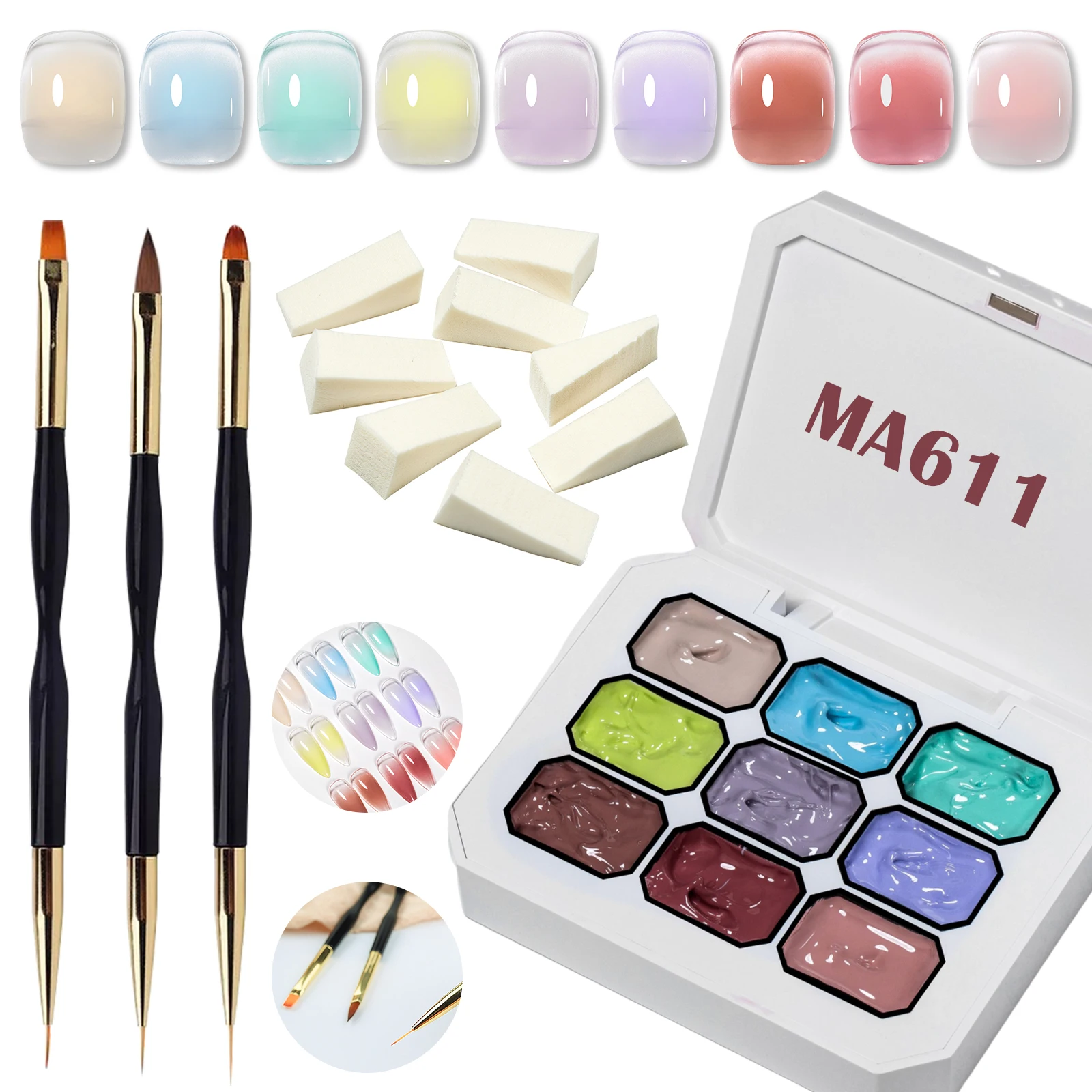 

Набор гелей для рисования, серия Macaron, гель-лак для ногтей, замачиваемый стойкий лак для ногтей, флуоресцентный набор для маникюрного салона