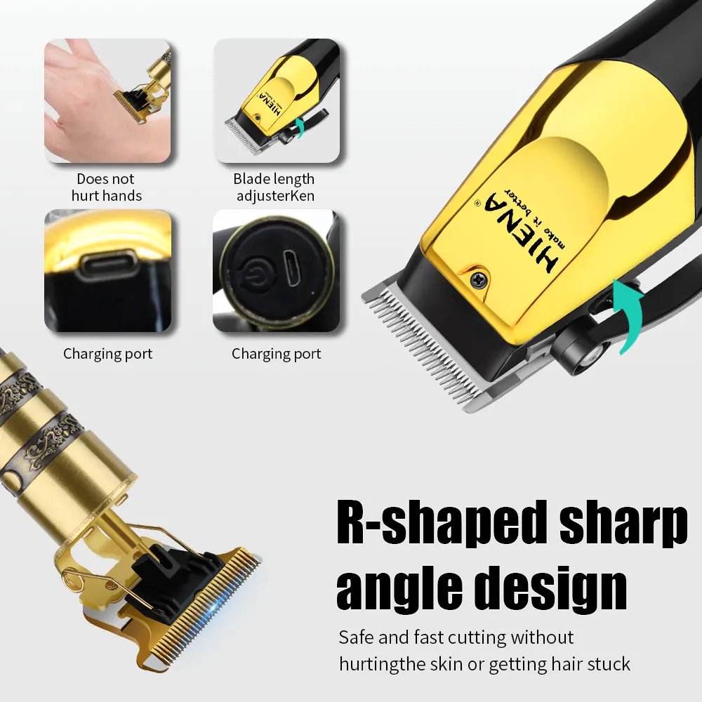 hiena Hair Trimmer Professional Electric Hair Clipper Trimmer Set For Men Rechargeable Cordless Electric Trimmer for Men