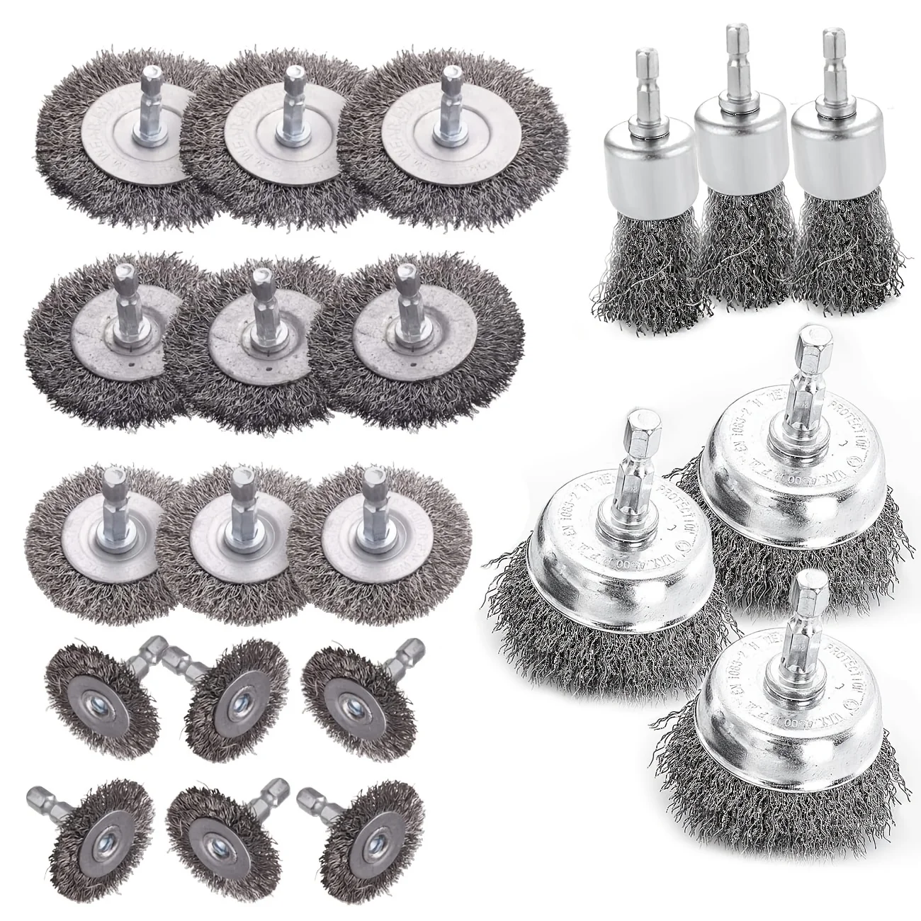 

Wire Brush for Drill Set 21 Pcs, Abrasive Wire Wheel for Drill 1/4 Inch Hex Shank, Wire Cup Brush for Drill, Drill Wire Brush