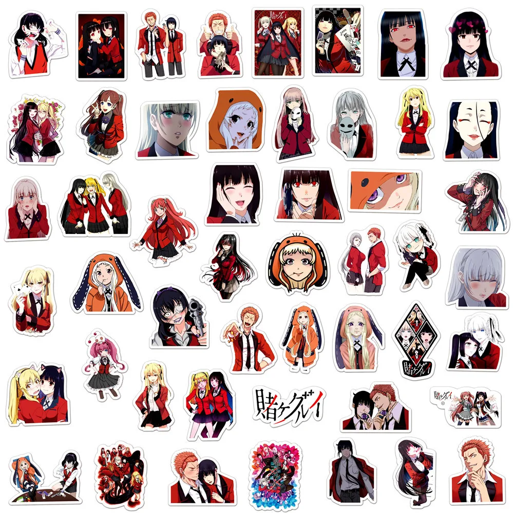 10/30/50 Uds Anime Kakegurui pegatina para garabatos DIY guitarra refrigerador teléfono maleta taza de agua monopatín pegatinas impermeables