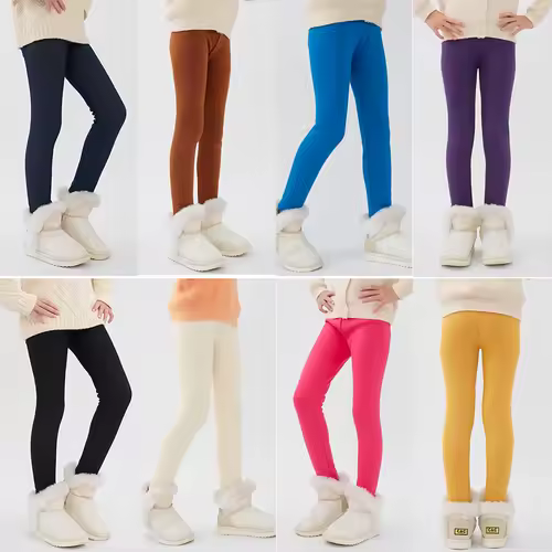 SheeCute Girls Winter Warm Pants Kids Fleece Lined Leggings for 3-11 Years SCW7101 - Image 2