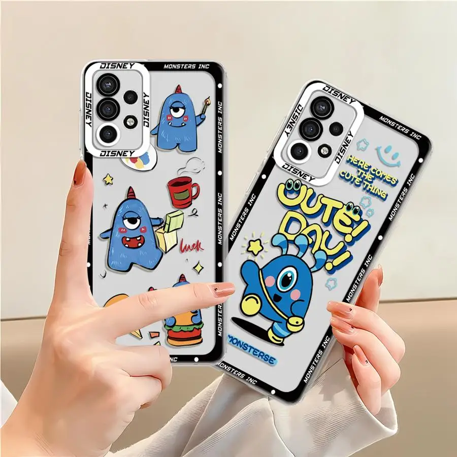 Cartoon Disney Monsters Inc Phone Case for Samsung Galaxy A35 A55A53 A54 A73 A34 A33 A25 A24 A13 A14 A15 Soft Transparent Cover