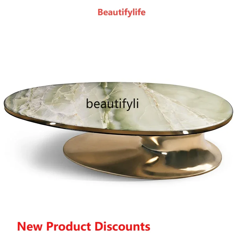 

Mild Luxury Marble Coffee Table European Luxury Large and Small Apartment Type Villa Living Room Side Table