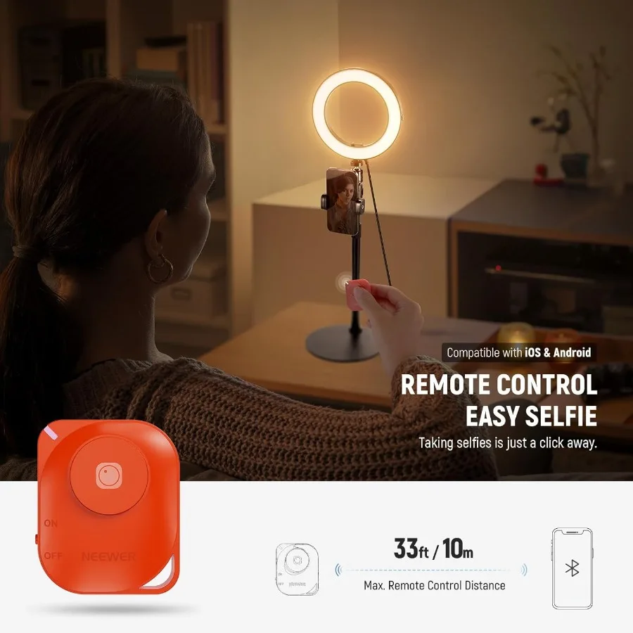 8 بوصة 18 واط عالية الطاقة مكتب حلقة الضوء مع حامل قابل للتعديل وحامل هاتف آيفون تدفق تسجيل الفيديو التكبير C