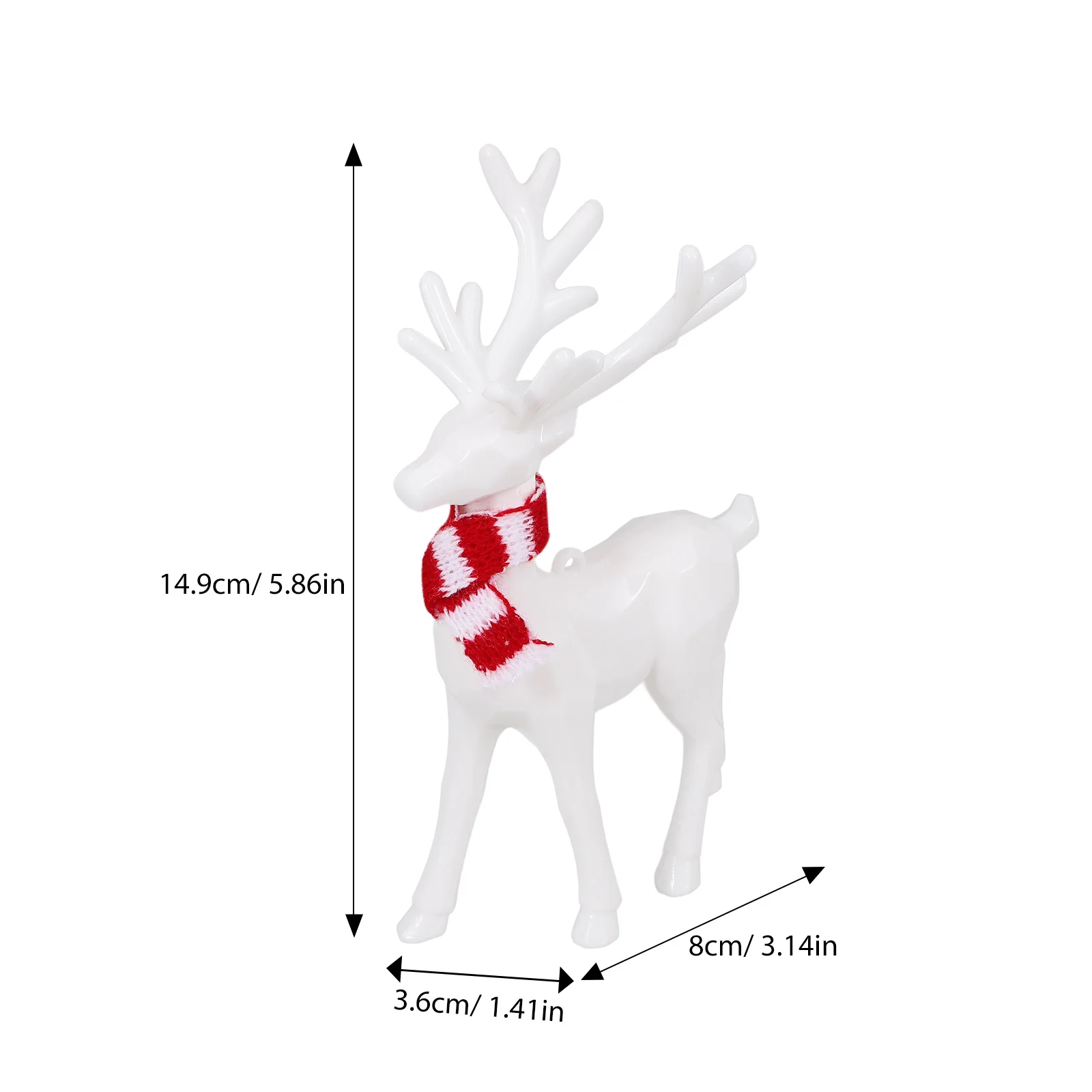 2pcs Reindeer Ornaments White Acrylic Christmas Deer Figurines Holiday Tabletop Decoration Elk Statue For Home Mantel Shelf