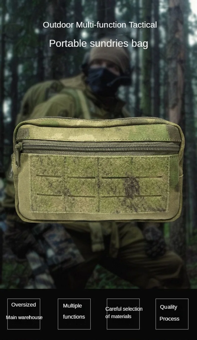 Customizable Color Molle Sub Package Green Ruins Small Green Man Camouflage Waterproof and Wear-Resistant Military Fan Expansion