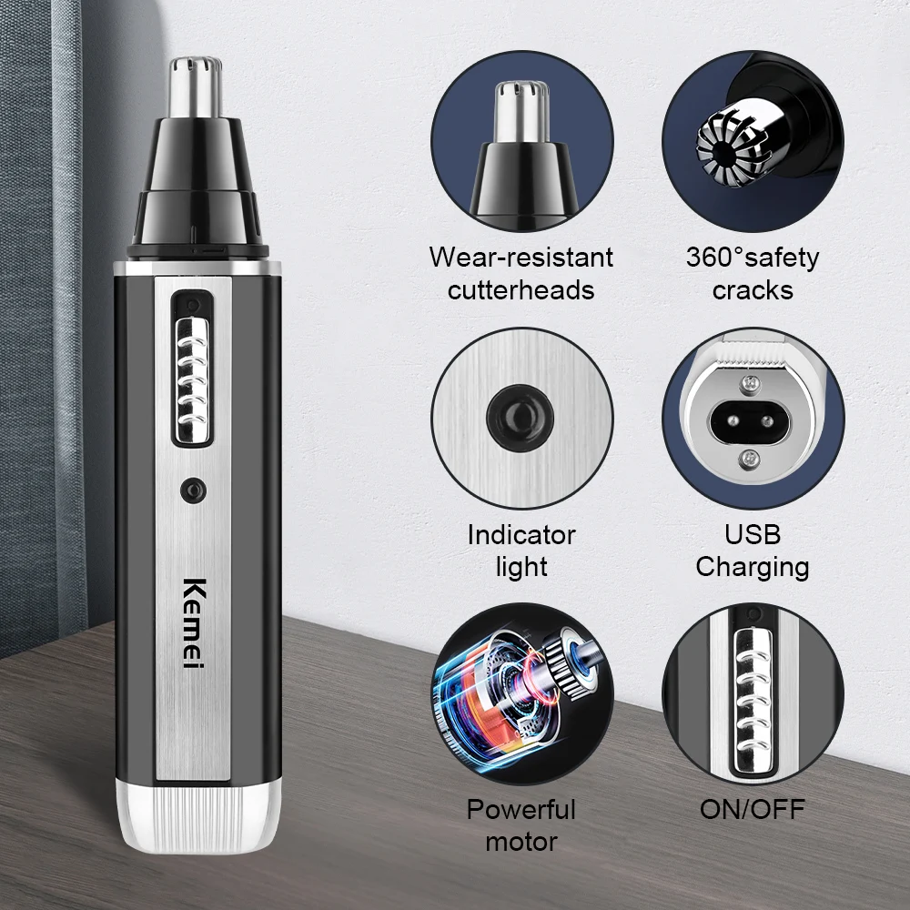 4in1 Ricaricabile Naso Trimmer Barba Trimmer per Gli Uomini Orecchio Sopracciglio Naso Trimmer per Naso e Orecchio Depilazione Macchina Pulita